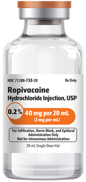 Ropivacaine Hydrochloride Injection, USP 0.2%, 40 mg per 20 mL